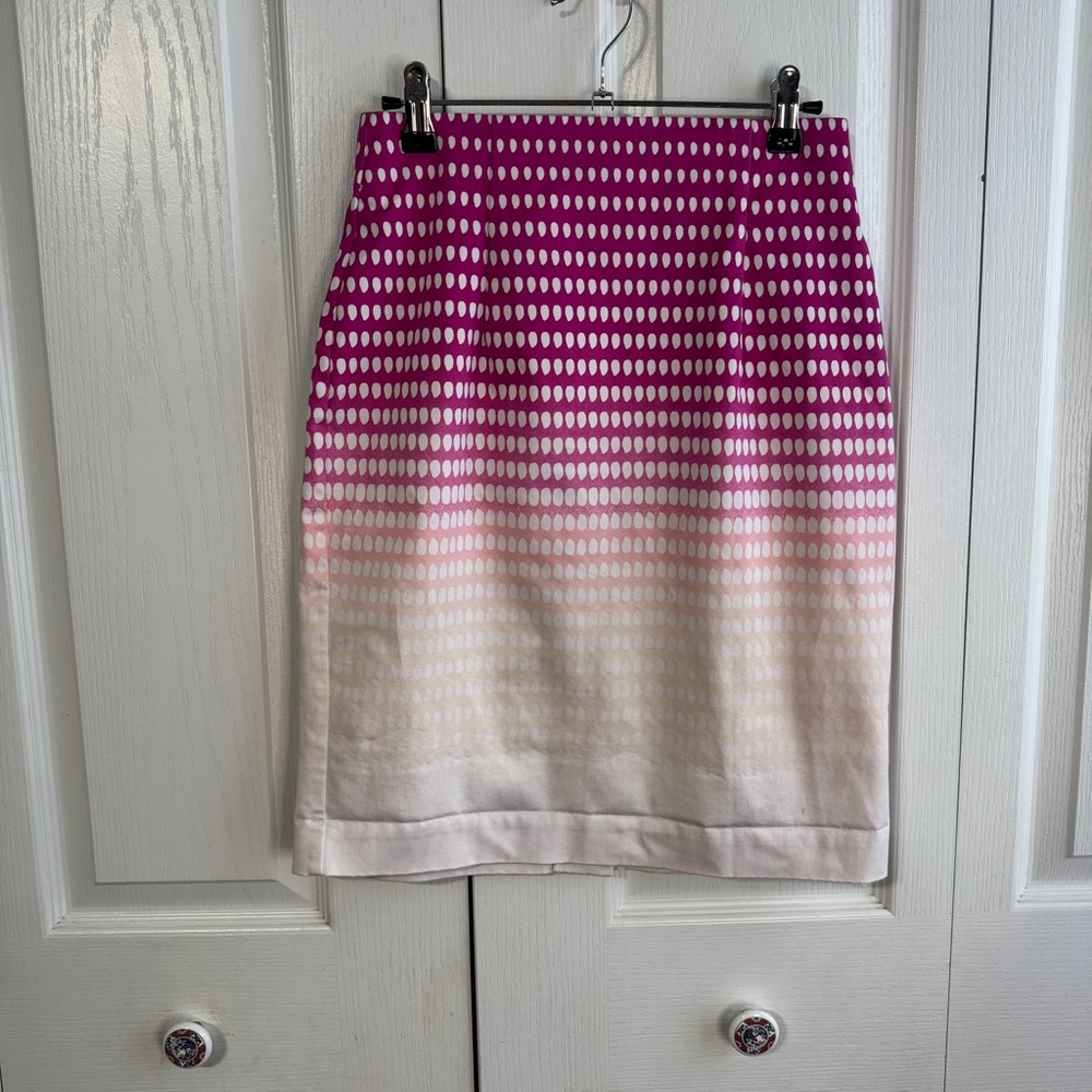 Worthington‎ pink ombré dot pattern pencil skirt size 4P